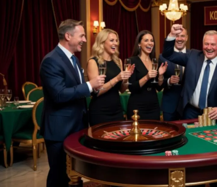 Zespół firmowy świętujący sukces podczas eleganckiego wydarzenia