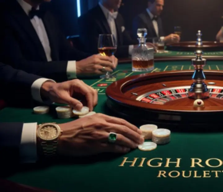 Strefa high roller z eleganckimi stołami i nastrojowym oświetleniem podczas wieczoru VIP