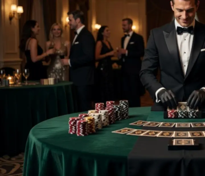 Elegancki stół do gier w luksusowej sali eventowej